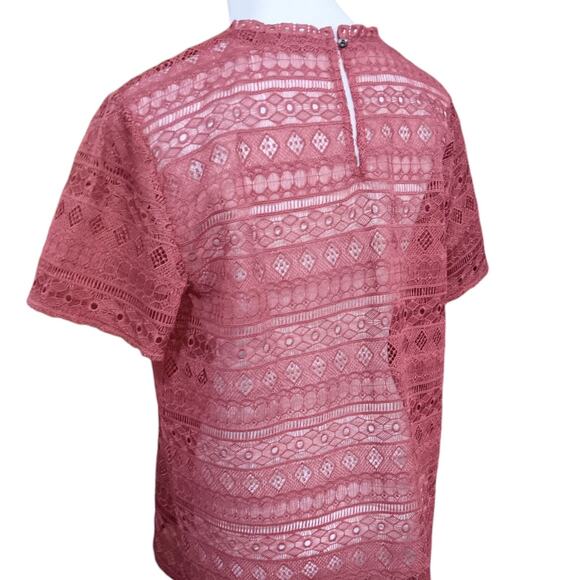 NEW LOFT Crocheted Sheer Top Blouse Shirt See Through Dainty Fairy Cottage‎ Med - Picture 10 of 12